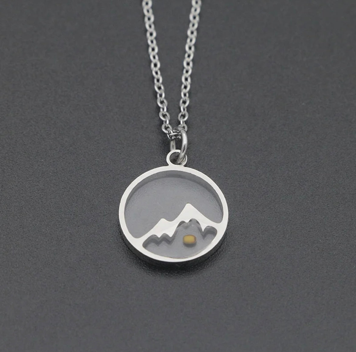 Faith can move mountains necklace stainless steel gold plated mustard seed inside